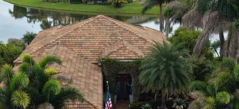 The same tile roof after cleaning